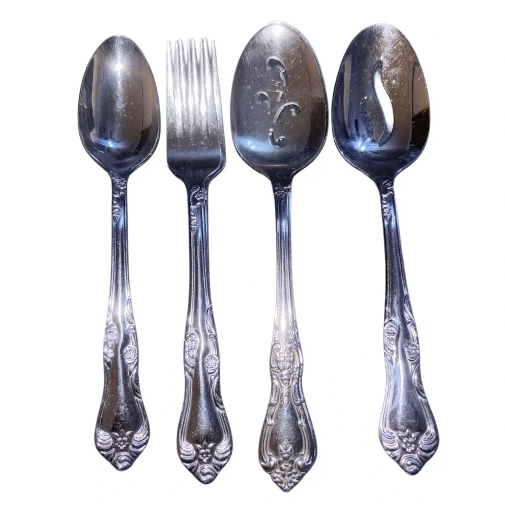 Oneida Stainless Countess 6 Piece‎ Hostess Serving Set 4 Spoons 2 Forks